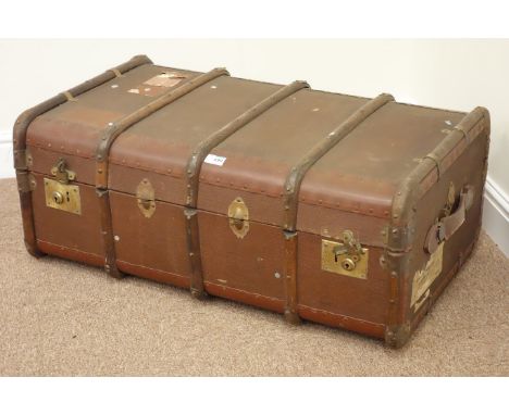 Robson & Cooper, 11 Lendal York wooden & canvas bound trunk 84cm x 53cm 