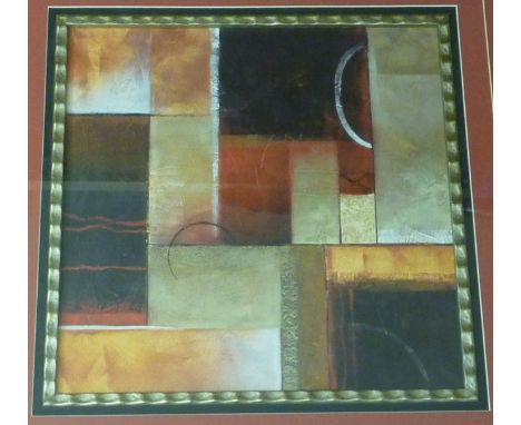 'Little Rock', contemporary abstract print 40cm x 40cm inn large burnished frame