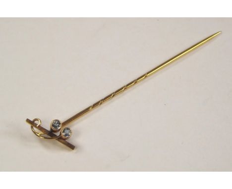 STICK PIN. A gentleman's 9ct. gold stick pin.