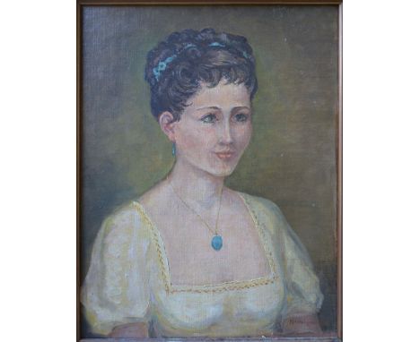 Nancy Anna Hoogewerff, 1883 - 1970, Netherlands
HALF LENGTH PORTRAIT
Oil on canvas