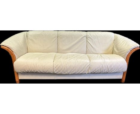 Ekornes Stressless settee, cream leather