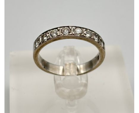 15ct white gold half eternity ring Size - L/MWeight - 2.85g