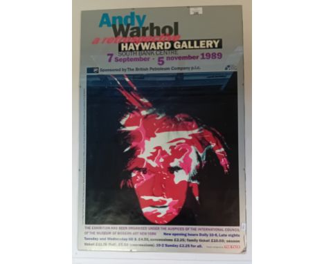 Poster Advertising Andy Warhol's Exhibition at the Hayward Gallary, London 1989.[Frame 77x72cm]