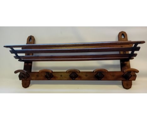 Vintage Handcrafted Floating Wooden Coat Hanger Rack[53x107cm]
