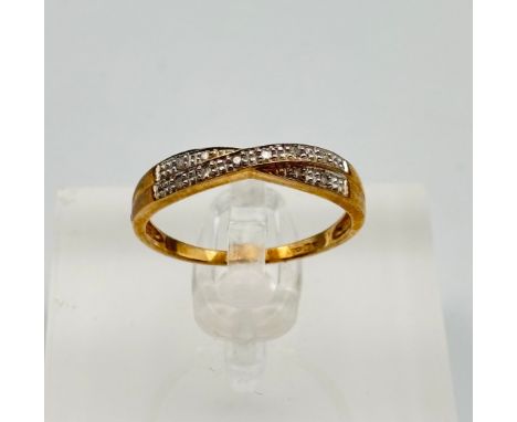 9ct gold ladies half eternity ring Size - M/NWeight - 1.50g