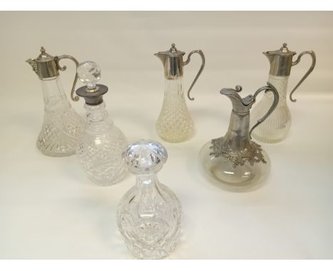 Collection of Vintage Cut Crystal Pitchers and Decanters
