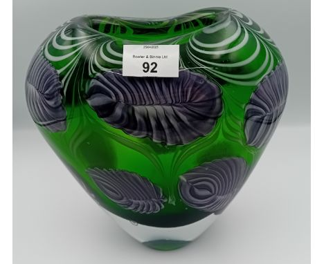 Vintage Murano Glass Incantato Murrine Heart Vase [23x22cm]