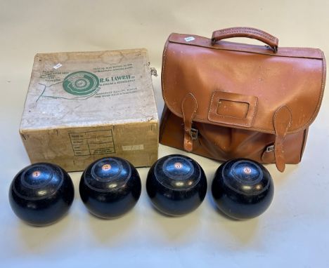 Three sets of vintage lawn Bowls, to include R.G Lawrie Glasgow &amp; Edinburgh bowls