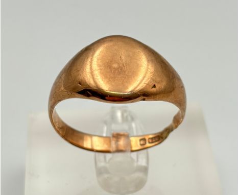 9ct Gold gents signet ring Size - TWeight - 6.91g