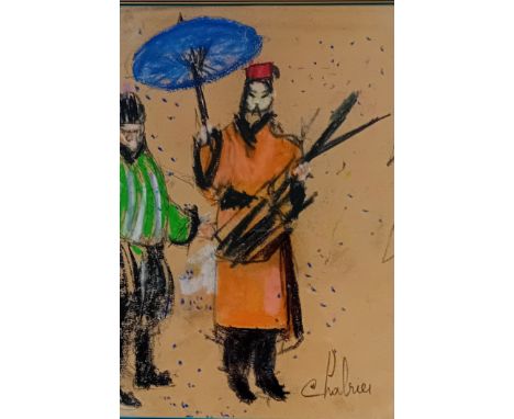 Nathalie ChabrierPastel Oriental Sketch, signed.[Frame 45x37cm]