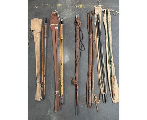 Collection of vintage fly fishing rods