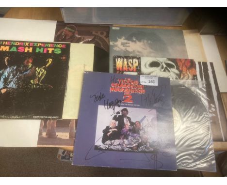 Records : (4) selection of albums inc Hendrix (P), Lennon (P), Wasp, Chainsaw Massacre signed inc poster (good cond)