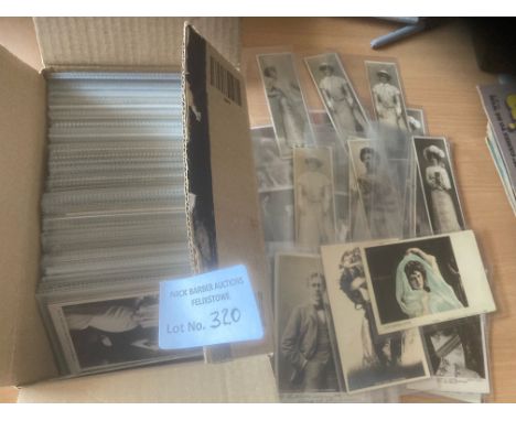 Postcards : Box of 300+ Theatrical cards vintage sleeved &amp; fine condition