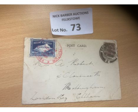Stamps : Mount Everest Expedition signed postcard 1924 - lovely item