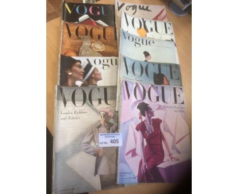 Magazines : Vogue - Super vintage issues - conditions generally fine inc Sept 1942, 1946 - 3,4,5,6,8,9,11,12 (9)