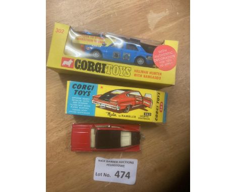 Diecast : Corgi Hillman Hunter No. 302 original box/no Kangaroo &amp; Marlin by Rambler - sports fastback 263 original fine a