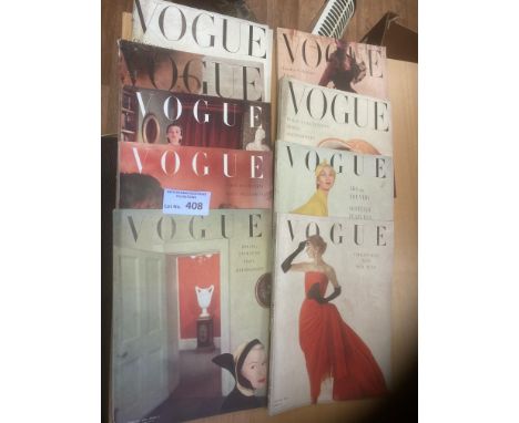 Magazines : Vogue - vintage issues 1950 (9) 1,2,3,4,7,8,9,10,12 generally good - odd corner scuff