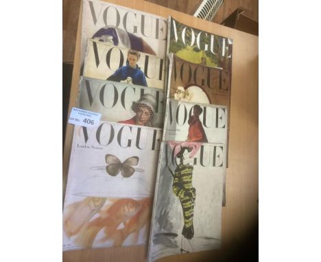 Magazines : Vogue - Vintage issues 1947 conditions decent edge scuffs etc Issues 1,3,4,6,7,8,9,10,12 (9)