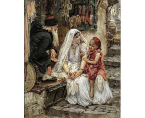 Frederick Arthur Bridgman (American, 1847-1928)New Shoes, Algiers signed 'F . A . Bridgman' (lower left)oil on canvas73.4 x 6