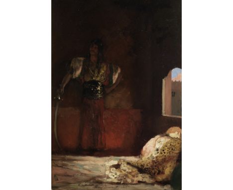 Benjamin Constant (French, 1845-1902)The sentinel signed, inscribed and dated 'E. Lecomte de Lisle/Benj-Constant 1882' (lower