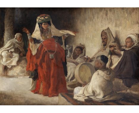 Frederick Arthur Bridgman (American, 1847-1928)Ouled-Nahil, Dancing Girl of Biskra oil on canvas43.5 x 59.5cm (17 1/8 x 23 7/