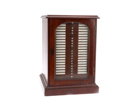 A Good Victorian Microscope Slide Cabinet English, c.1880, unsigned, constructed of French polished mahogany with plinth base