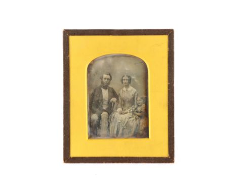 A Collection of 4 Daguerreotype Portraits, comprising of a quarter plate portrait of a man and woman in a frame but no case, 