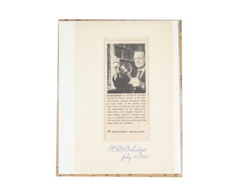 Dr. William D. Coolidge, Signed Image, card mounted article concerning Dr. William D. Coolidge from Modern Medicine, February