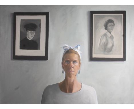 ANNA MILLER (1959-1999) *ARR*&nbsp;  Untitled - self portrait  Oil painting on canvas, unsigned, 76cm x 102cm, frame 79cm x 1