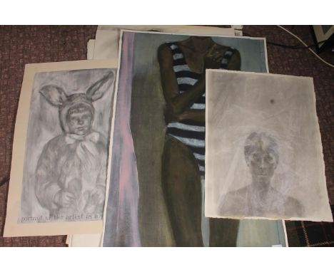 ANNA MILLER (1959-1999) *ARR*, a group of fifteen portrait and figurative studies with some nudes and self portraits, mostly 