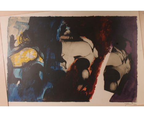 JOHN PIPER (British 1903-1992) *ARR*  Eye and Camera, Red, Blue and Yellow  Screenprint, pencil signed lower right, 40cm x 60