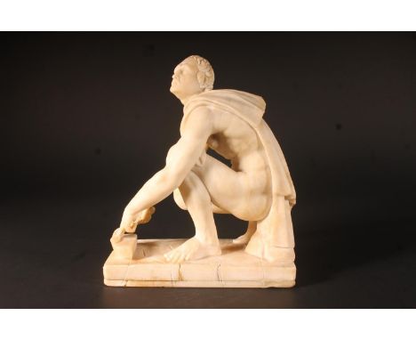 After the Original Alabaster sculpture of Arrotino (The knive grinder) 26cm high.