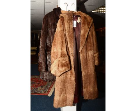 Two vintage fur coats, 93 & 112cm long (2)