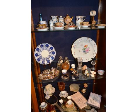 A quantity of miniature tea china and cabinet cups and saucers, to include Royal Worcester, Beleek cup and saucer with Co Fer