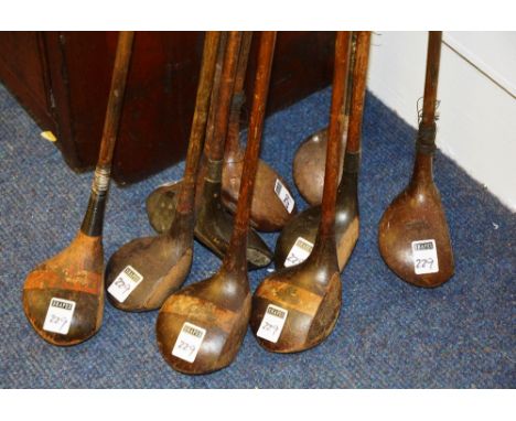 Ten vintage hickory shafted golfing woods, makers marks faded and rubbed, 112-114cm long (10) CONDITION REPORT: Lot 229 - Nam