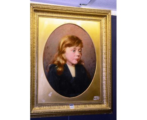 EM Burrell
'Portrait of a Girl'
Oil on canvas, signed 1889 right side, 41 x 31cm
