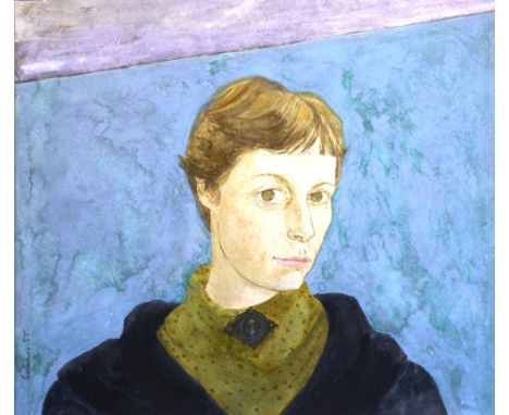 Barbara Balmer
'Self Portrait'
Watercolour, inscribed by the artist along left edge - 'Easter '53', 23 x 27cm, 
