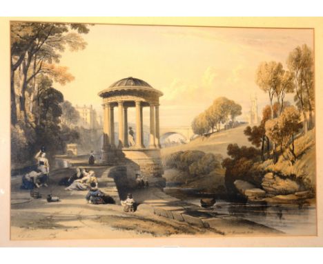 WL Leitch
'St Bernard's Well, Edinburgh'
Hand coloured etching, unsigned, in rosewood frame, 27 x 39cm