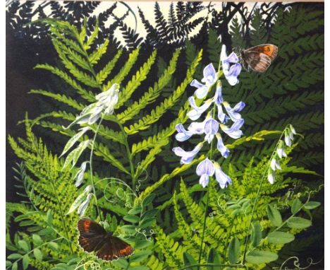 James Renny (b.1946)
'Wood Vetch and Scotch Argus'
Acrylic, signed 1986 lower right, 19 x 23cm CONDITION REPORT: Lot 312 - la