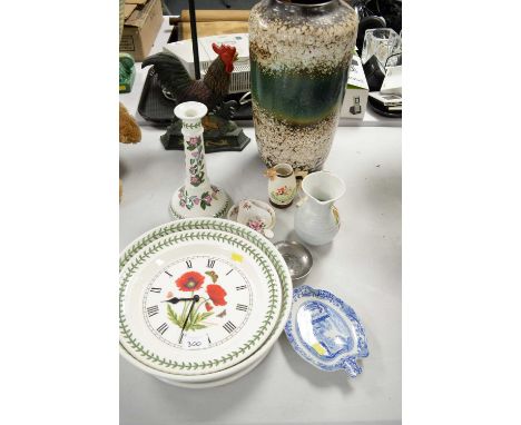 Portmeirion 'The Botanic Garden' ceramics: including wall clock, dish, plate and candlestick; along with other decorative ite