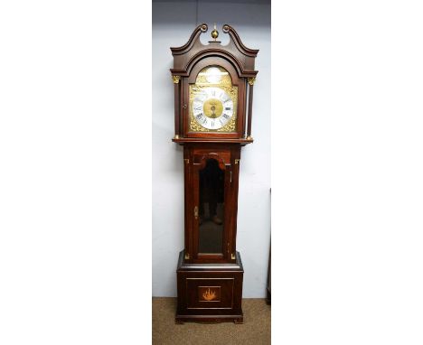 A Richard Broad of Bodmin Cornwall longcase clock, the 12inch brass dial with silvered chapter ring, Roman hours and Arabic m