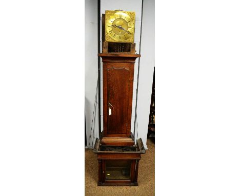 A William Porthouse, Penrith longcase clock, the 11 1/2inch brass dial with Roman hours and Arabic minutes and subsidiary dat