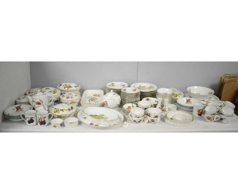 A Royal Worcester 'Evesham' pattern dinner service, including six lidded tureens, serving dishes, dinner plates, side plates,