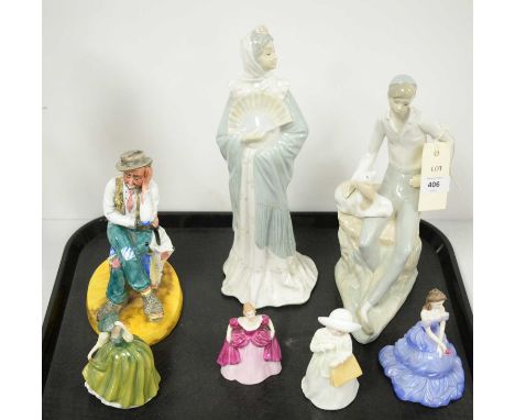 Royal Doulton figurine of 'Almost Grown', HN 3425; along with a selection of ceramic figurines including Royal Doulton figuri