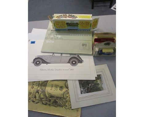 Mixed ephemera and boxed toy cars to include a Radio Times Coronation number, Opal car memorabilia and other items