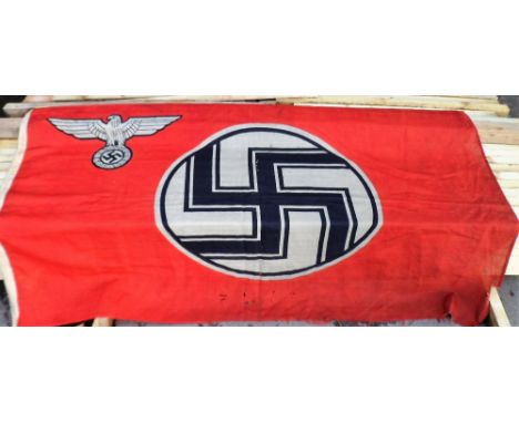 Military collectables, a WW2 German Flag, vintage German State Flag with Ensign, 1935-45 pattern, believed to have been taken