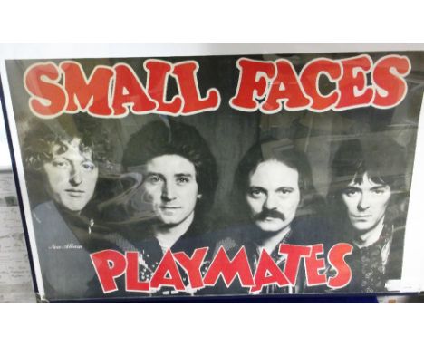 Music Poster, Small Faces LP promo poster for Playmates 1977 with good images of Marriott, Jones, McLagan &amp; Wills, 25" x 