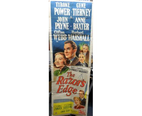 Cinema Poster, The Razor's Edge, scarce door panel size poster pub by Stafford &amp; Co Nottingham with artist drawn image (f