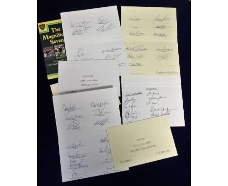 Rugby Union Autographs, 7 fold-out cards from the first ever 7's World Cup Tournament held in Scotland 1993, the cards bearin