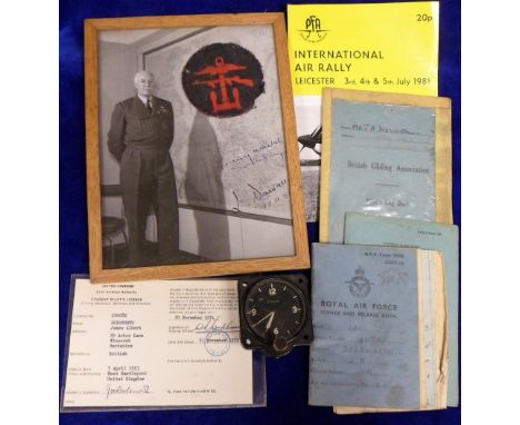 Collectables Military, a quantity of RAF and other related items to include an Air Ministry 8 day clock 1131/42, a framed, si